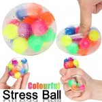 4 PCS Anxiety Reliever Ball Squeeze Ball for Stress Relief Water Bead Colorful Funny Fidget Sensory Toys Squeeze Ball for Kids and Adults (Colorful Smooth)