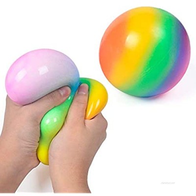 Ball TPR Sensory Toys Rainbow Ball Stress Relief Toys For Adults Kids Hand Fidget Toys Hand Muscle Training Tool (9cm)