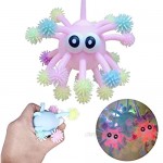 FreshWater 5IN Squeezing Sensory Toy Bulging Eyes Puffer Balls Relieve Stress Snowflake Glowing Furry Balls Toy