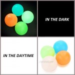 Glowing Stress Relief Ball Luminous Stick Target Ball 4 Pieces Stick to The Wall and Slowly Falls Down Suitable for Children and Adults Tear Resistance Fun Toys
