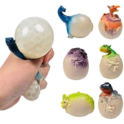 Mumaya 6pcs Bubble Sensory Fidget Toy Squeeze Ball  Squeeze  Figure  Stress Ball  kneading Ball  Rainbow kneading Ball  Squeeze Ball -Dinosaur Anti-Stress