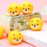 nicything Novel Cartoon Sticky Wall Balls Lovely Fun Corgi Squeeze Ball Toys Set Safe Soft Ceiling Balls Sticky Target Ball Toy Stress Relief Toys for Kids and Adults (4 Pieces)