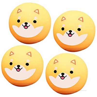 nicything Novel Cartoon Sticky Wall Balls  Lovely Fun Corgi Squeeze Ball Toys Set  Safe Soft Ceiling Balls Sticky Target Ball Toy Stress Relief Toys for Kids and Adults (4 Pieces)