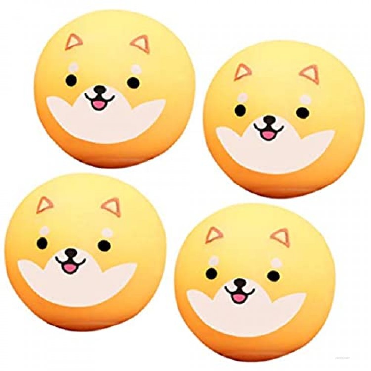 nicything Novel Cartoon Sticky Wall Balls Lovely Fun Corgi Squeeze Ball Toys Set Safe Soft Ceiling Balls Sticky Target Ball Toy Stress Relief Toys for Kids and Adults (4 Pieces)