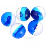 NUOBESTY 5Pcs Clear Bouncy Balls Bouncing Sphere Ball Toy Animal Inside Bouncy Ball Cognitive Toys Gift for Kids Children (Blue Sea Fish)
