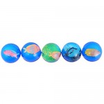 NUOBESTY 5Pcs Clear Bouncy Balls Bouncing Sphere Ball Toy Animal Inside Bouncy Ball Cognitive Toys Gift for Kids Children (Blue Sea Fish)
