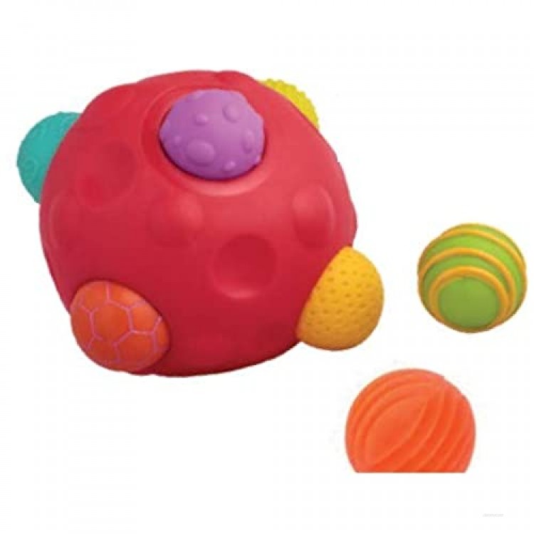Playlearn Tactile Textured Sensory Ball with 6 Removable Small Balls - Sensory Toy for Toddlers - Fine Motor Toy for All Ages