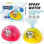 2 Pack Baby Bath Toys Light Up Bath Toy Electric Induction Water Spray Toy Bathtub Shower Bathroom Toy for Baby Kids