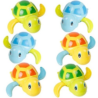 6 Pack Swimming Turtles Floating Wind-Up Baby Bath Toy  Bathtub Wind-up Summer Pool Water Fun Party Favors