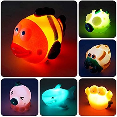 AOLUXLM Baby Bath Toys for 2 3 4 Year Old for Toddler Girls Boy  Light UpToy Set 6 Packs Water Toys Gifts Birthday Age 18+ Months  7 Colors Flashing in Water