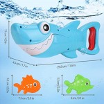 Bammax Bath Toys Shark Grabber Baby Bath Toy Set Bathtub Toy Great White Shark with Teeth Biting Action Include 4 Floating Fish Pool Bathroom Bath Toy Game for Toddler Infant Kid Water Toys