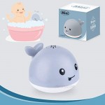 CHIMOCEE Baby Bath Toys Whale Automatic Spray Water Bath Toy with LED Light Induction Sprinkler Bathtub Shower Pool Bathroom Fountain Toy for Toddlers Kids Boys Girls (Gray)