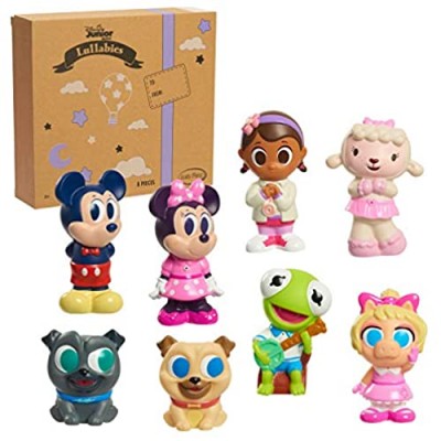 Disney Junior Music Lullabies Bath Toy Set  Includes Mickey Mouse  Minnie Mouse  Bingo  Rolly  Doc McStuffin  Lambie  Kermit  and Piggy Water Toys   Exclusive by Just Play
