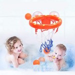 Fun Baby Bath Toys Basketball Hoop Balls Playset -Bathtub Toys Shooting Game For Toddlers Kids Boys and Girls -Office Balls Playset，Bathroom Slam Dunk Game with 3 Ball Included & Strong Suction Cup