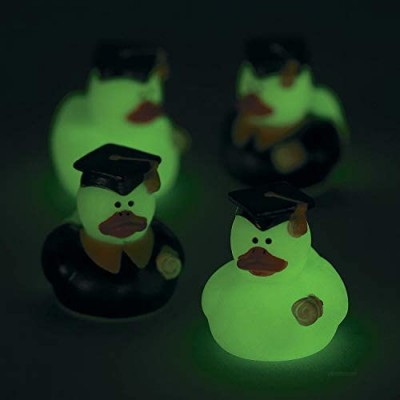 Fun Express Mini Glow in The Dark Graduation Duckies (Bulk Set of 24) Graduation Gifts and Party Supplies