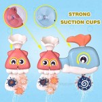 FUN LITTLE TOYS 8 PCs Bath Toys for Toddler with Waterfall Station Bath Squirters Wind Up Bath Toy and Bath Cups Birthday Gifts for Boys and Girls