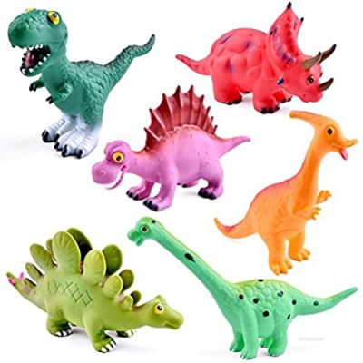 FUN LITTLE TOYS 9 Inches to 12 Inches Dinosaur Baby Bath Toys  6 Pack Dinosaur Figures Playset  Water Squirt Toys  Perfect as Bathtub Toys  Dinosaur Party Supply  Party Favors  Toddler Birthday Gifts