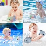Hooku Baby Bath Toy Whale Bath Toy for Toddlers Kids Light Up Bath Toy with LED Light Bathtub Toys with Auto Water Spary for Toddler Baby Kids