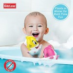Kidzlane Shark Bath Toy for Babies and Toddlers | 2-Pack Pink and Yellow Bath Toy with Sound Effect | Weeble Wobble Toy for Babies | Shark Toy for Toddlers 6 Months +