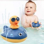 LECHONG Baby Bath Toys Water Spray Bath Toys for Toddlers Manta Ray Bathtub Water Toys with 3 Different Spray Accessories Toddle Bath Pool Toys Gift for Kids (Blue)