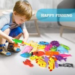 Magnetic Fishing Game 30 PC Ocean Sea Floating Fish Colorful Animals with Net Bathtub Game for Age 3 4 5 6 Year Kids Toddler(Medium Set)