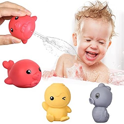Mivagyaa Bath Toys Toys for 1 Year Old Boy Girls Gifts Swim Pool Bath Toys for Toddler 1-3 Little Squirts Fun Baby Toys Bathtub Toys 1-3 3-4 Years Multi-Colors 3 Pcs Beach Toy（Seahorse Monkey Fish）