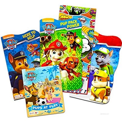 Nick Jr PAW Patrol Board Book Set -- 4 Shaped Board Books for Toddlers Kids with Door Hanger (Super Set)