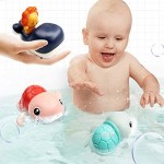 Oukzon Bath Toys Set(3 Pack) Wind up Swimming Bath Toy Playset 2 Turtles and 1 Amphibious Whale for Pool & Bathtub & Tub Very Suitable for Babies Toddlers Children Boys Girls
