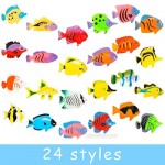 PROLOSO 48 Pcs Toy Fish Tropical Fish Figure Play Set Plastic Sea Animals Themed Party Favors for Kids Toddlers Bath Toys (Style 2)
