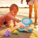 rolimate 6pcs Bath Toys for Baby Boys Girls Kids Gift Wind-Up Bathtub Baby Bath Toys with Fishing Net for Toddlers Swimming Pool Water Toys for Kids Birthday Gifts
