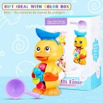 Toddler Bath Toys Bathtub Toys for Toddlers 1-3 3-4 Spin and Sprinkle Duck Water Pool Toys for Girls Boys 1 2 3 4 5 Year Old Baby Bath Toys Duck Rotating Eyes/Waterwheel/Kid Spoon Color Box