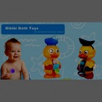 Toddler Bath Toys Bathtub Toys for Toddlers 1-3 3-4 Spin and Sprinkle Duck Water Pool Toys for Girls Boys 1 2 3 4 5 Year Old Baby Bath Toys Duck Rotating Eyes/Waterwheel/Kid Spoon Color Box