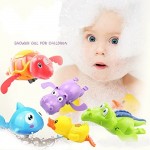 WenToyce 5 Pack Pool Float Bath Toys Wind Up Swimming Bathtub Animals for Boys Girls Toddlers Fish + Tortoise + Hippocampus + Crocodile + Duck Smooth Cute Appearance (Random Color)
