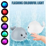 Whale Baby Bath Toys Auto Water Spray Toy with LED Lights for Baby Toddlers Kids Induction Shines Sprinkler Fountain Squirt Water Toy for Shower Pool Bathtub - White