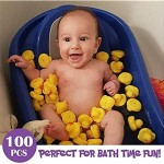 WUWE 100 pcs Mini Rubber Ducky Baby Bath Toy