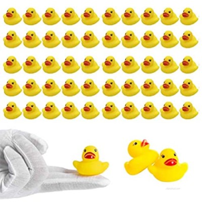 WUWE 100 pcs Mini Rubber Ducky Baby Bath Toy