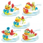 Yookidoo Jet Duck Firefighter Bath Toy with Powered Water Hydrant Shooter - Sensory Development & Bath Time Fun for Kids - Battery Operated Bath Toy with 15 Pieces - Ages 2+