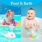 ZHENDUO Bath Toys 2 in 1 Dolphin Automatic Spray Water Bath Toy with LED Light & Music Induction Sprinkler Bathtub Shower Toys for Toddlers Kids Boys Girls Pool Bathtub Toys for Baby (White)