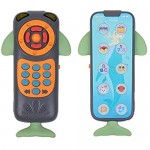 2 in 1 Whale Remote Control Toy Phone for Babies by Boxiki Kids. Baby's First Cell Phone! Fun Musical and Educational Toy for 3 Months Olds. (Black)