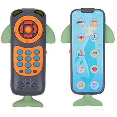 2 in 1 Whale Remote Control Toy Phone for Babies by Boxiki Kids. Baby's First Cell Phone! Fun  Musical and Educational Toy for 3 Months Olds. (Black)