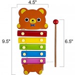 ArtCreativity Teddy Bear Xylophone 1PC Fun Musical Instruments for Kids Colorful Xylophone Music Toy with 2 Sticks Development Learning Toys for Boys and Girls Great Birthday Gift Idea