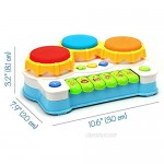 Baby Piano and Drum Toy Instruments – Kids Musical Instruments Play Set w/ 4 Play Modes – Plays Songs Animal Sounds Guitar Saxophone and Trumpet Sounds – for Children 3+ Years Old
