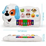 Bambiya Kids Piano Keyboard Toy - Puppy Piano with 3 Play Modes Including 6 Animal Sounds 6 Rhythms 8 Musical Notes and 14 Tunes - Musical Toy Ideal for Early Music Learning Educational Toy