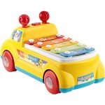 CoolToys Baby Xylophone Musical Toy - Follow Pull & Play Car Xylophone for Kids and Toddlers - Developmental Learning Crawling & Walking Instrument with Lights & Sounds