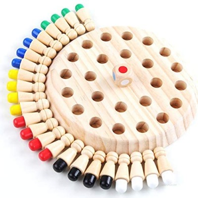 Haoyigou Children Wooden Memory Matchstick Chess Game  Educational Intelligent Logic Game and Brainteaser Children Early Educational Family Party Casual Gifts