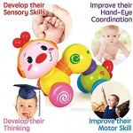 ﻿Happy Wiggle Worm – Fun Baby Crawling Toys Activity Plays Music Flashes Lights – Encourages Infants to Learn to Move and Explore by Rolling and Crawling – for Babies 6+ Months