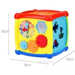 Huanger Multifunctional 6 Sided Cube Toy for 1-3 Year-Old Baby Including Blocks Clock Gears Music Panel with Keyboard