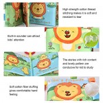 Infant Cloth Book with Rattles Toy Crinkly Sounds Interactive Toy Fabric Book for Baby Toddler Early Educational Visual Development (Lion)