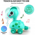 Kruta Baby Musical Dinosaur Toy Electronic Sensory Toy W/ Lights & Sounds Moving & Crawling Music Activity Interactive Learning Gift for 18 Month 2 3 4 Year Olds Infants Toddlers Boys Girls