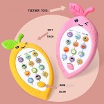Little Bado Musical Cell Phone Toy for Baby Teething Game Fruit Baby Musical Toys for Early Learning Educational Baby Light Up Toy - Play Phones for Toddlers Toys Gifts for 2 3 Years Old Pink
